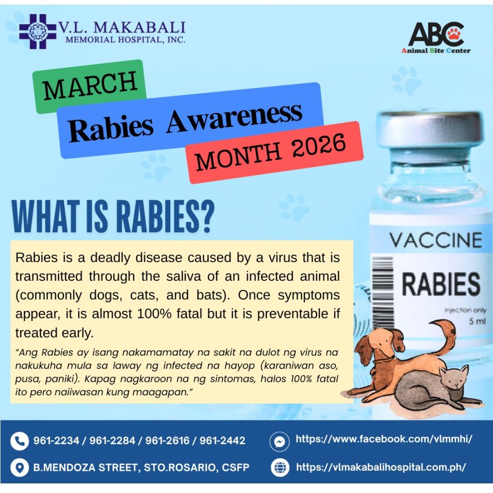 MARCH IS RABIES AWARENESS MONTH 2026 | V.L. Makabali Memorial Hospital ...